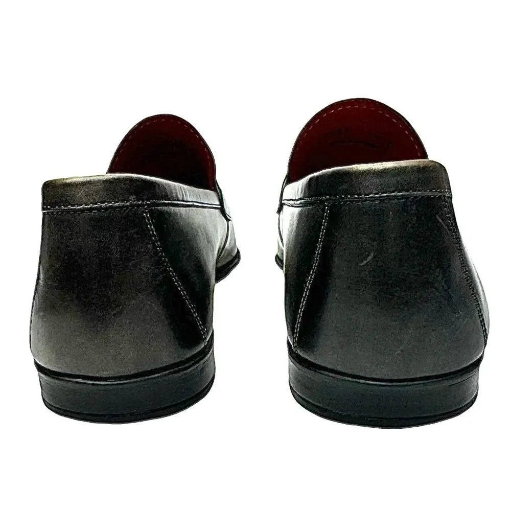 Magnanni Meruelo Penny Loafers Men’s 9.5 Catalux Grey Leather Slip-On Shoes